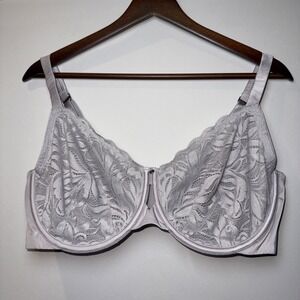 Bare Necessities Bra 40DD Marilyn Unlined‎ Lace A10086 UW Violet EUC FLORAL 4 HK